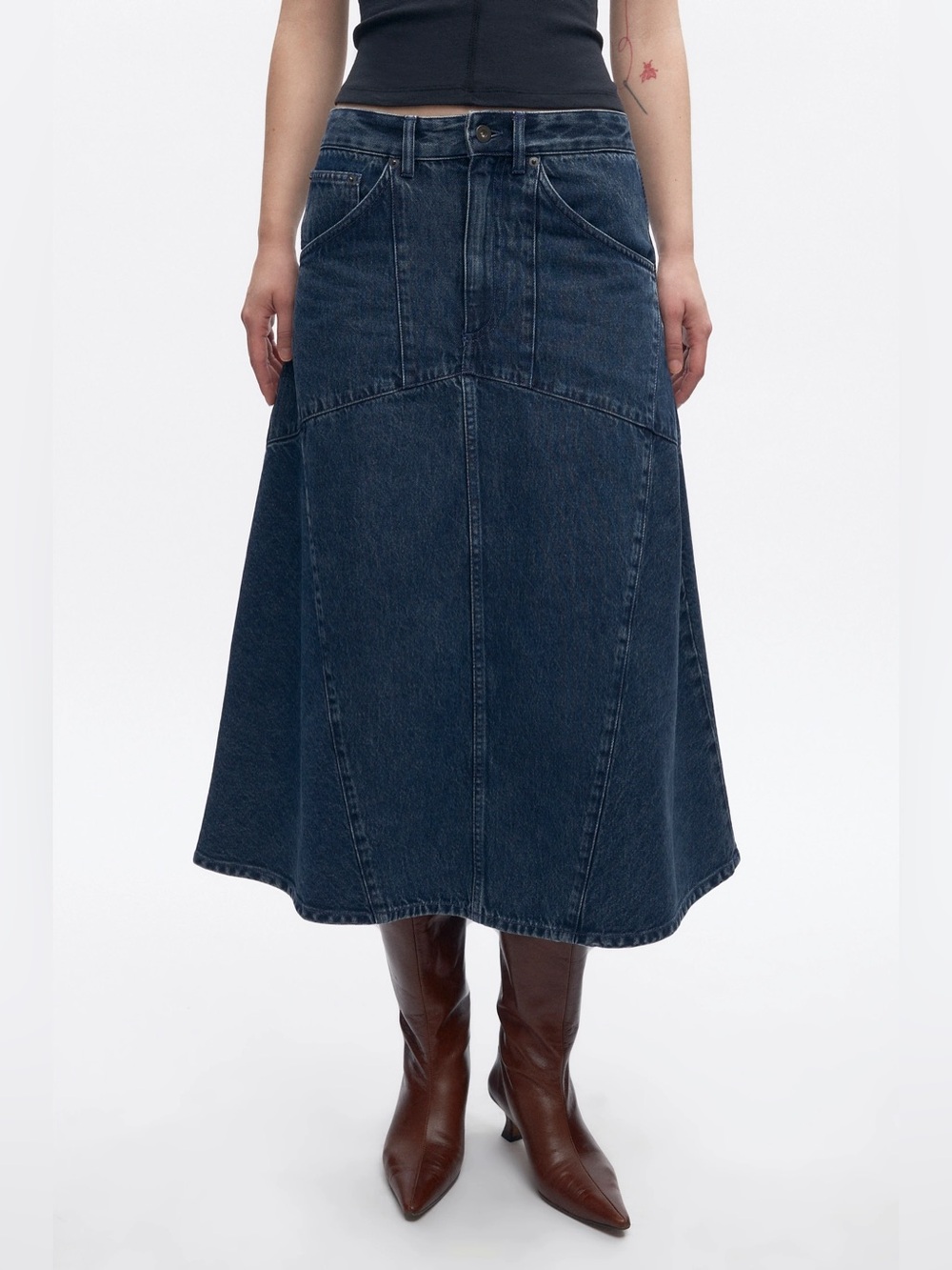 NWT Kotn Trace Denim Maxi Skirt Womens 10